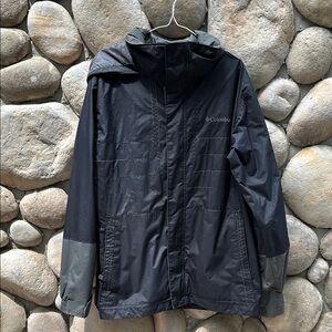 Columbia Black and Gray Waterproof Windbreaker